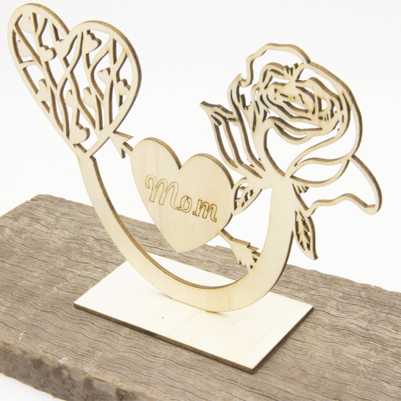 Wholesale of 10PCS/PACK Mother's Day Atmosphere Decoration Wooden Ornaments